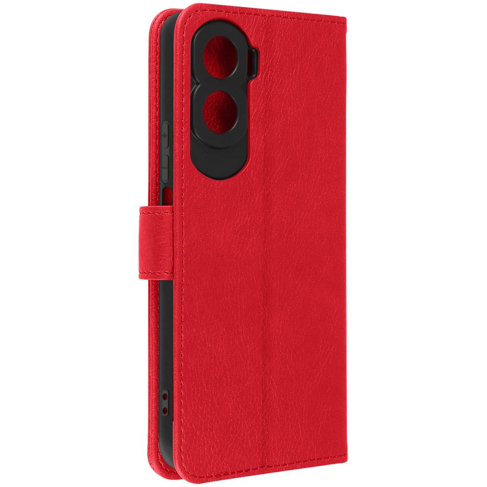 Custodia Per Honor 90 Lite Copertina Portacarte Funzione Supporto Rossa - Foto 1