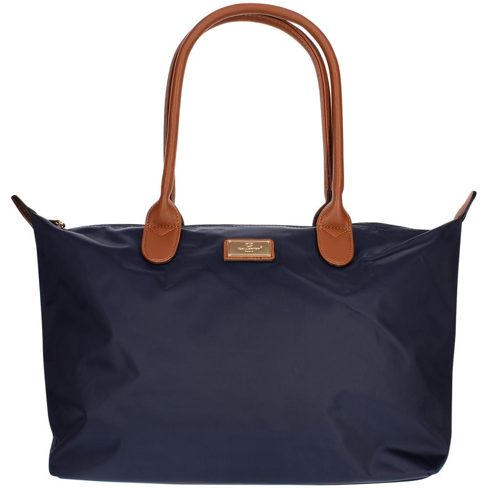 Borsa Shopper Grande In Poliestere - Paris - Blu Scuro - Foto 1