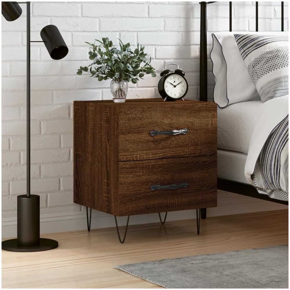 Comodino Rovere Marrone 40x35x47,5 Cm In Legno Multistrato - Foto 1
