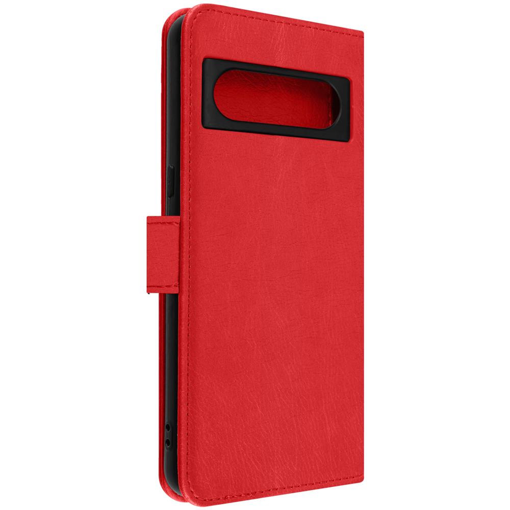 Custodia Per Google Pixel 8 Copertina Portacarte Funzione Supporto Rossa - Foto 1