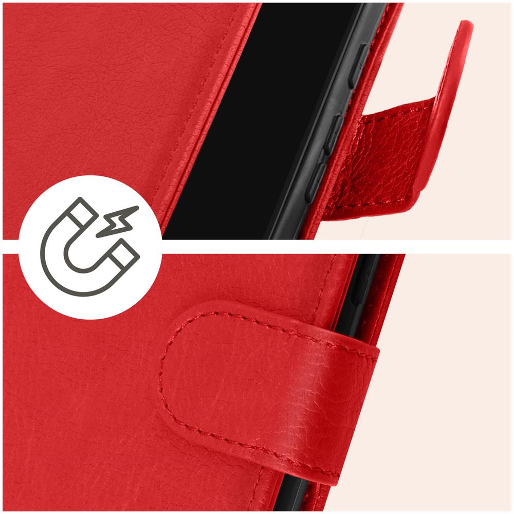 Custodia Per Google Pixel 8 Copertina Portacarte Funzione Supporto Rossa - Foto 5