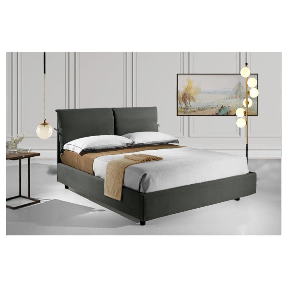 Letto Matrimoniale 140x200 Cm, Con Box Contenitore, Rivestimento In Tessuto Completamente Sfoderabile E Lavabile, Facile Da Assemblare, Made In Italy - Foto 2