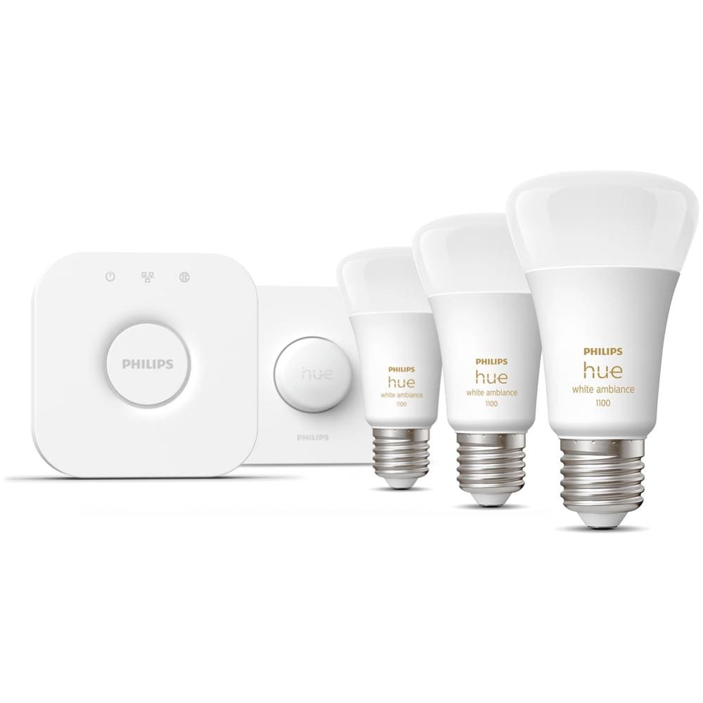 Philips Hue White ambiance Starter Kit Bridge + 3 Lampadine Smart E27 75W + Smart Button - Foto 2