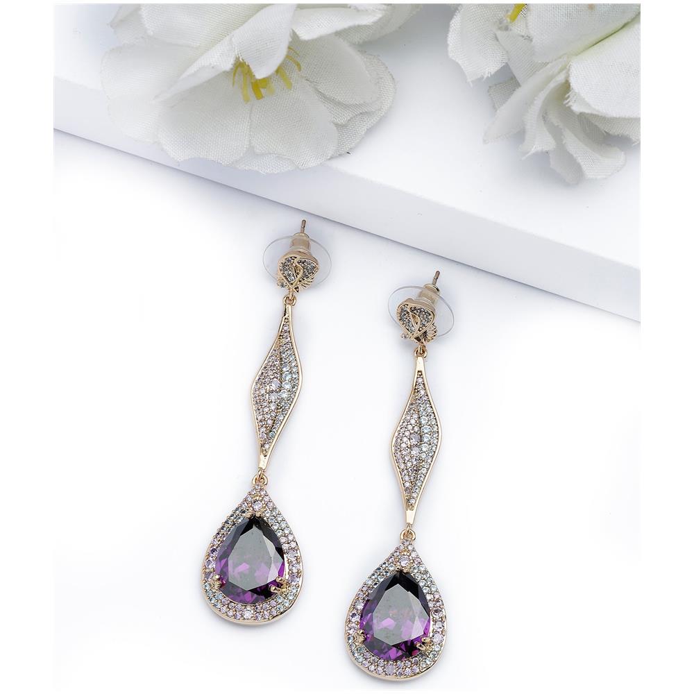 Orecchini Pendenti Lunghi Lucenti - Foto 1