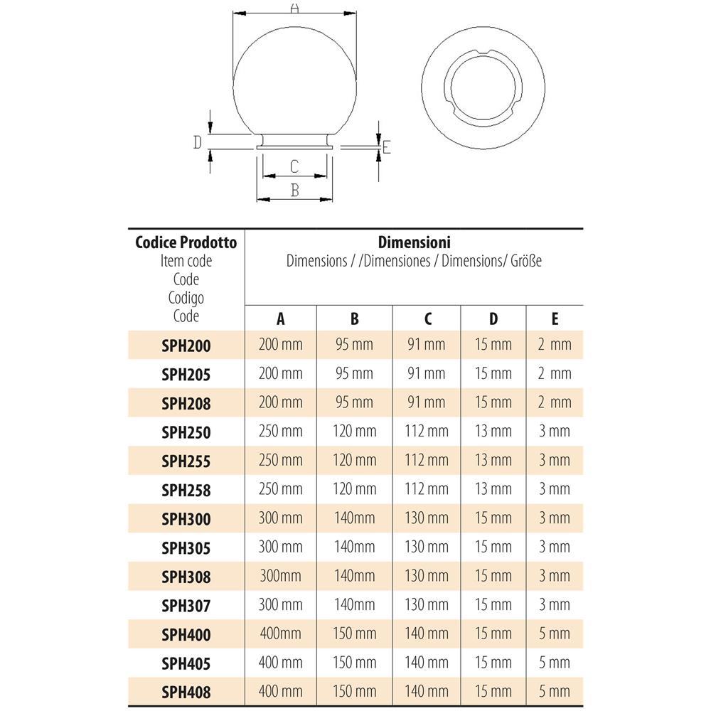 Sfera Per Esterno In Pmma 200mm Attacco E27 Apolux Fumé - Foto 6