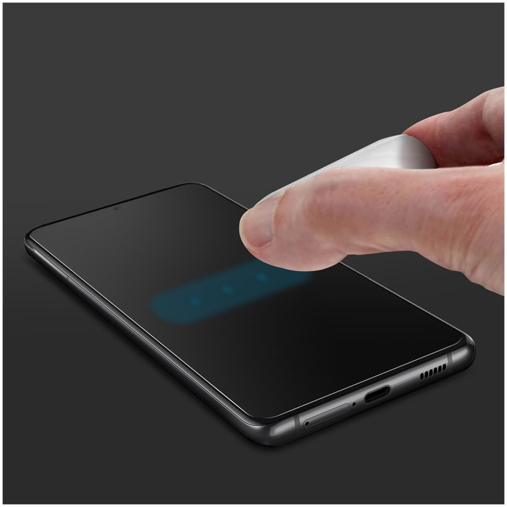 Pellicola Samsung Galaxy S21 Vetro Colla Liquida + Lampada Led Trasparente - Foto 2