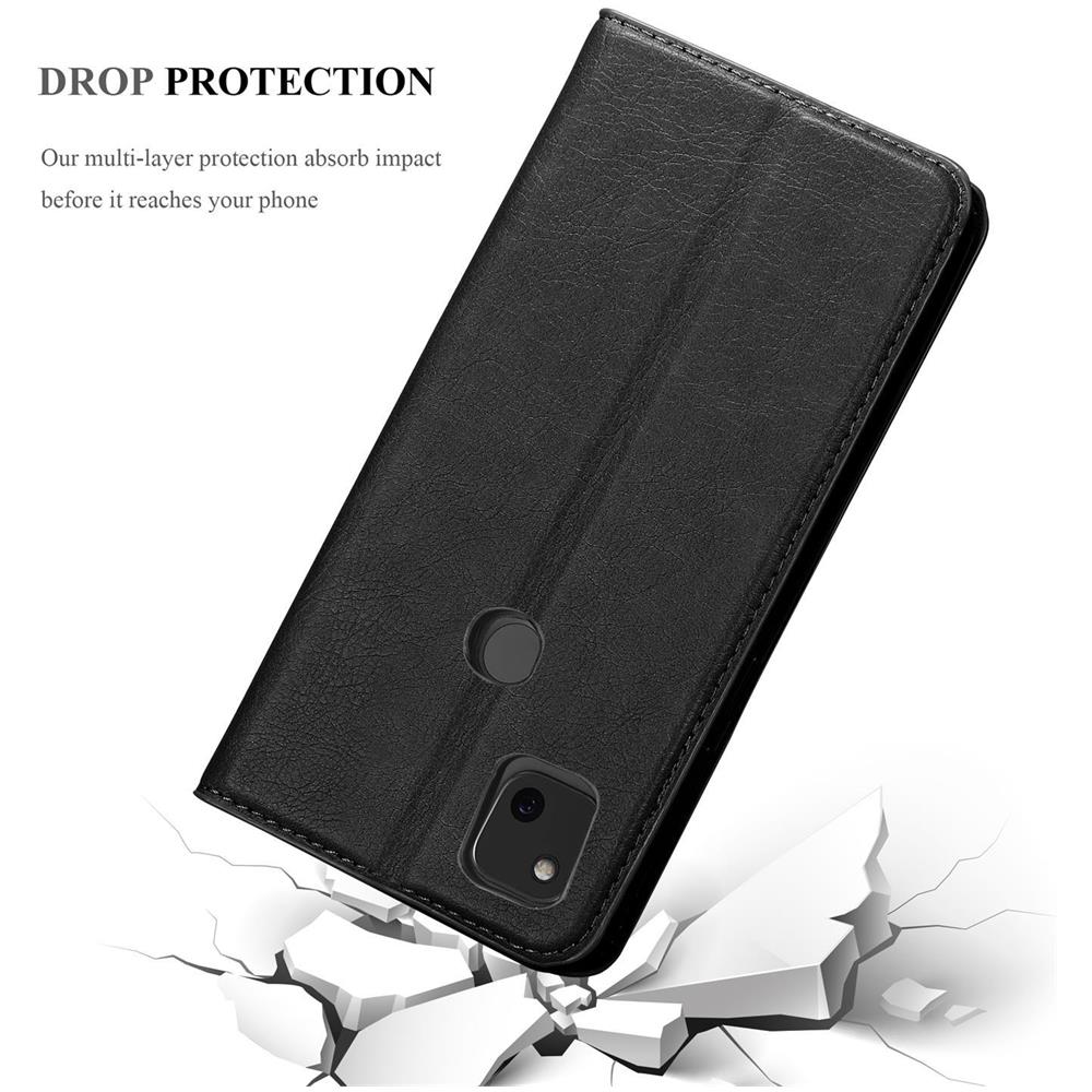Custodia Compatibile Con Google Pixel 4a In Nero Di Notte - Coperchio Protettiva Con Chiusura Magnetica, Funzione Stand E Tasca Per Le Carte - Foto 8