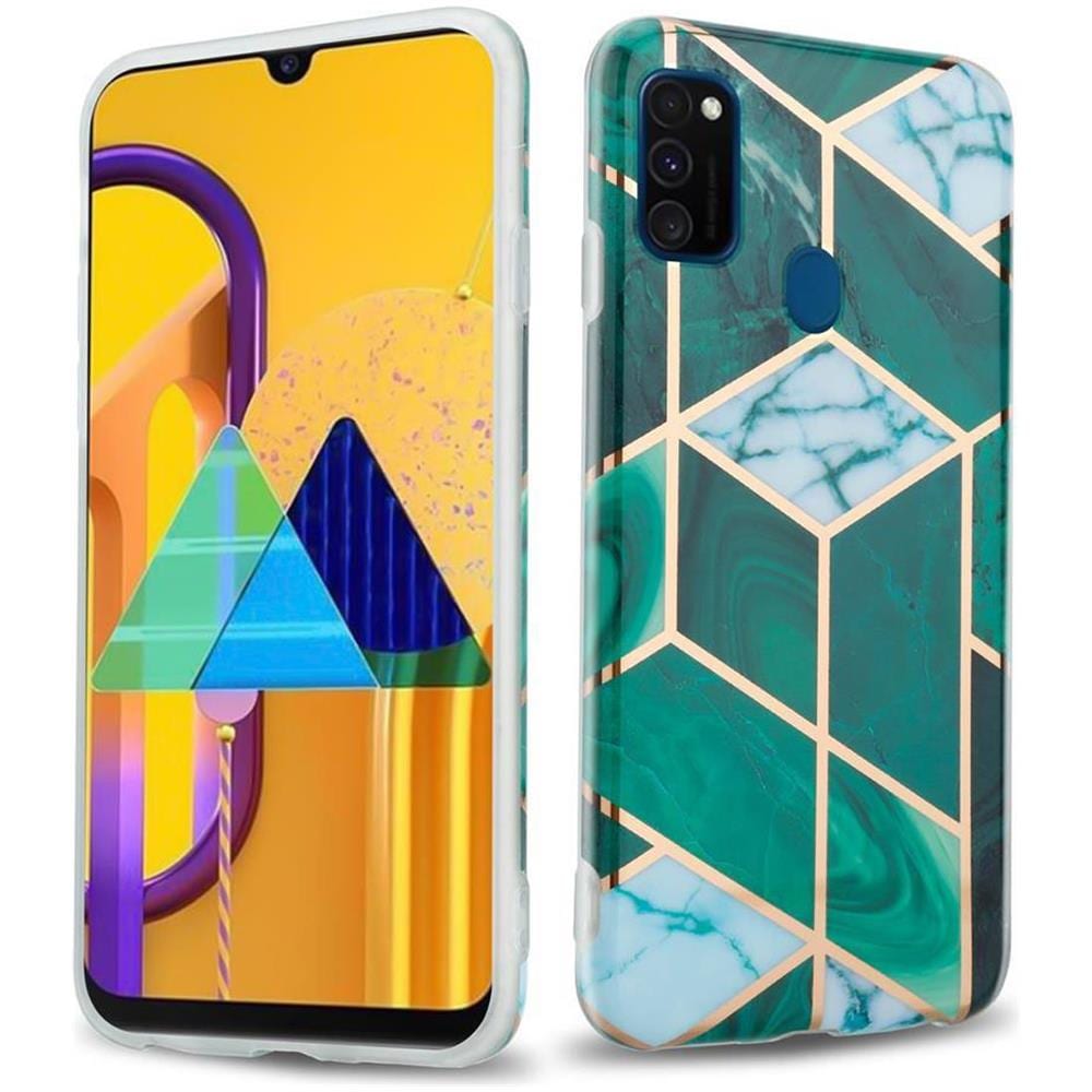 Custodia Compatibile Con Huawei P20 Lite In Marmo Oro Bianco Verde Scuro No. 6 - Coperchio Protettivo In Silicone Tpu Con Motivo A Mosaico - Foto 1