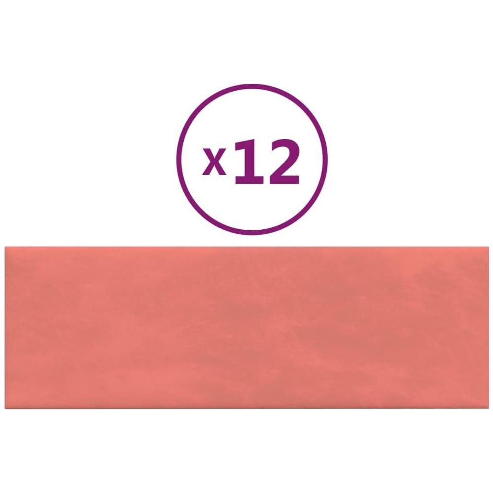Pannelli Murali 12 Pz Rosa 90x30 Cm Velluto 3,24 M - Foto 2