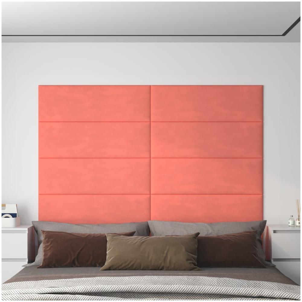 Pannelli Murali 12 Pz Rosa 90x30 Cm Velluto 3,24 M - Foto 1