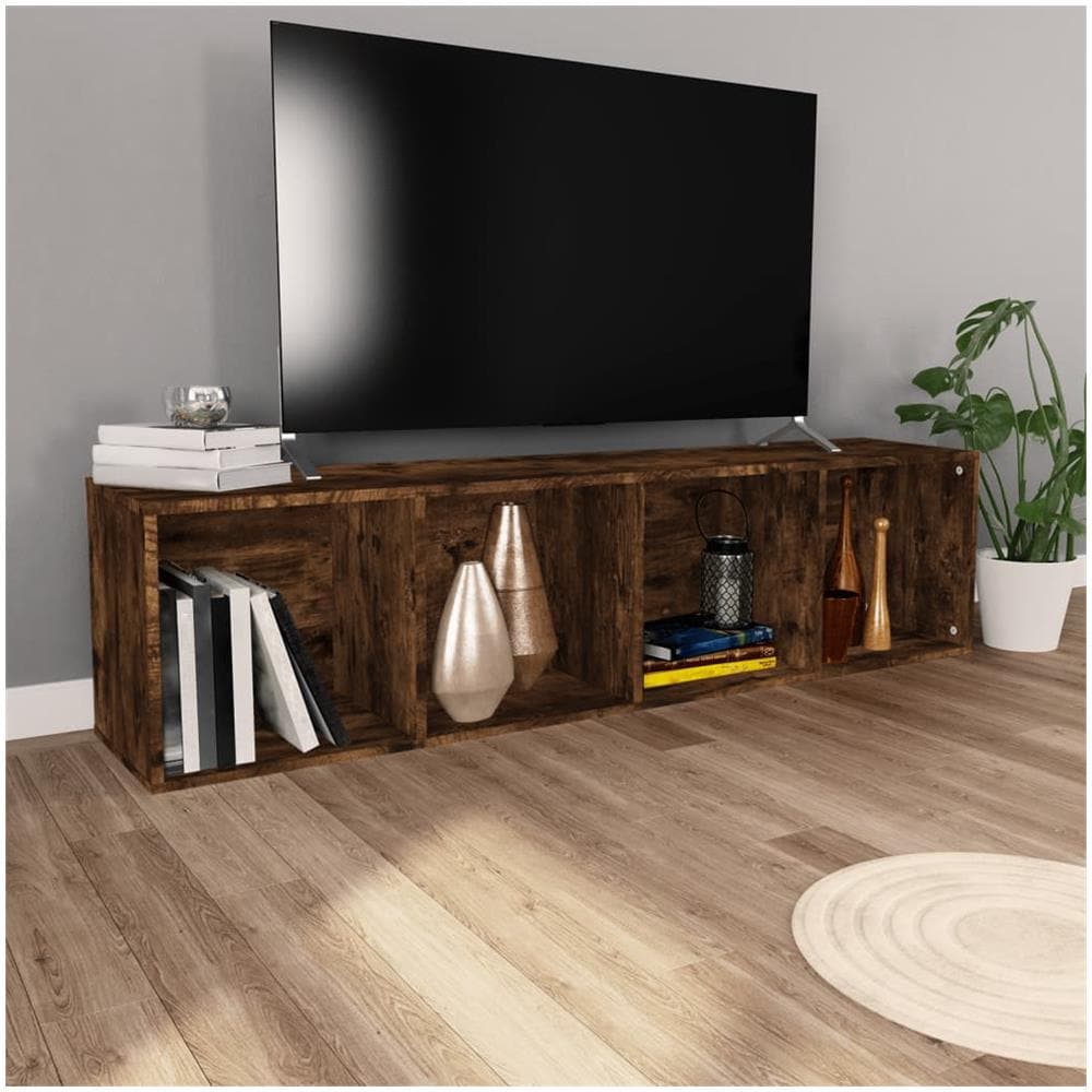 Libreria /mobile Tv Rovere Fumo 36x30x143cm In Legno Multistrato - Foto 1