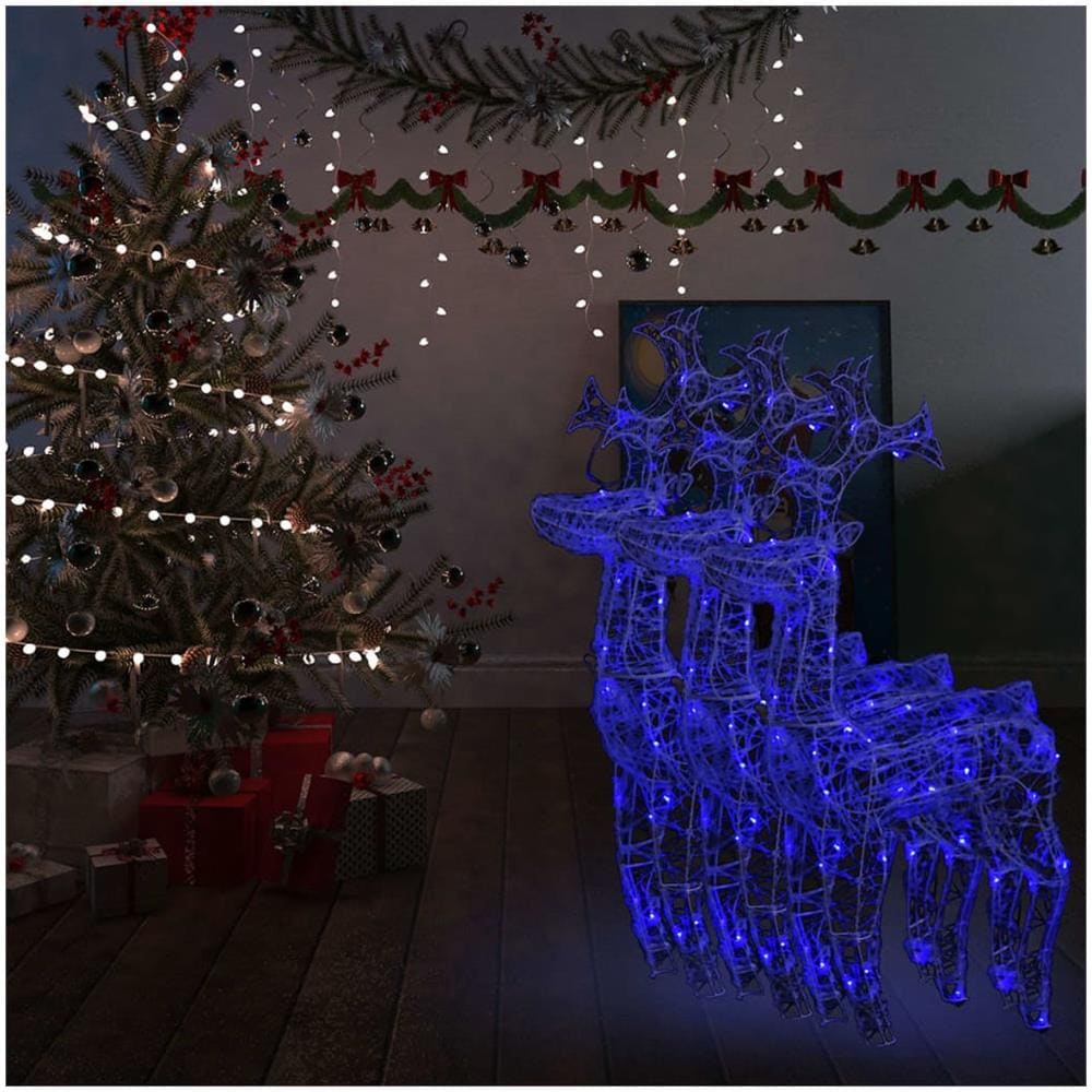 Decorazioni Natalizie Renne 3 Pz 60x16x100 Cm In Acrilico - Foto 1