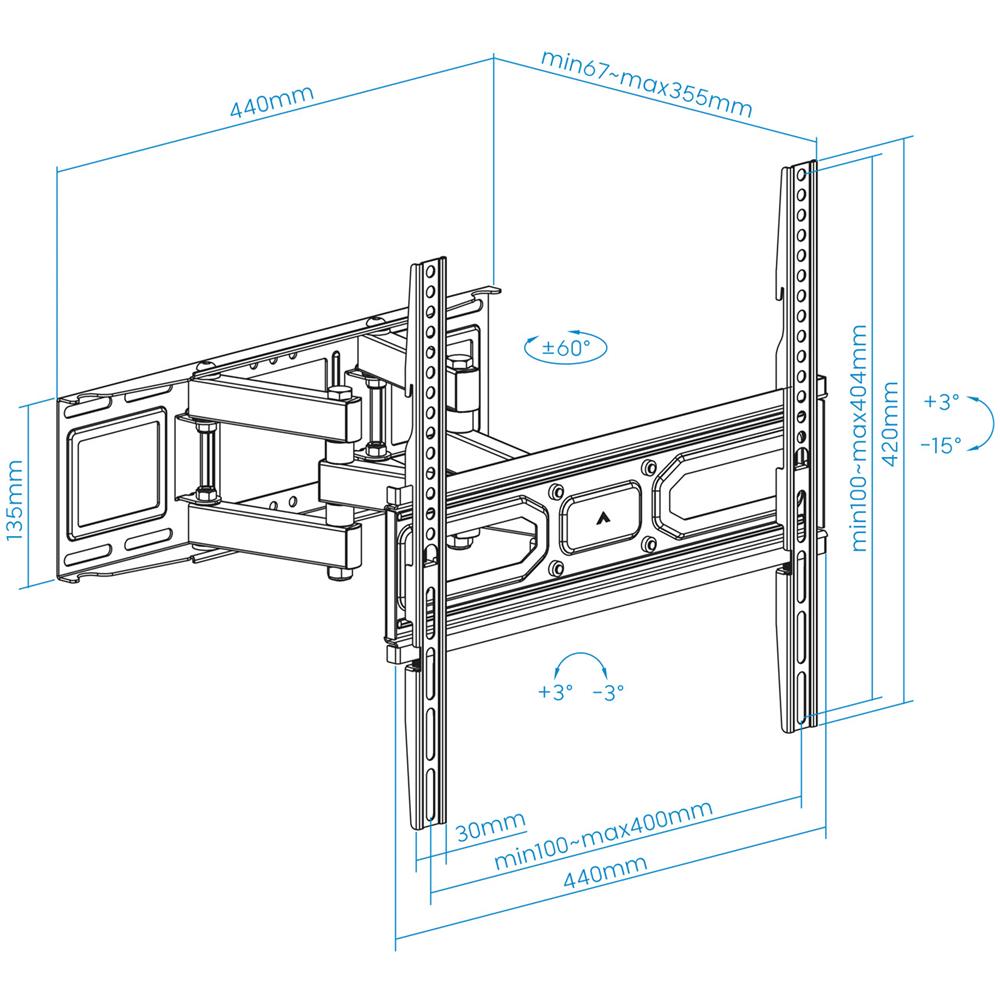 Lp7846tn-b Supporto Tv A Parete 177,8 Cm (70"") Nero - Foto 2