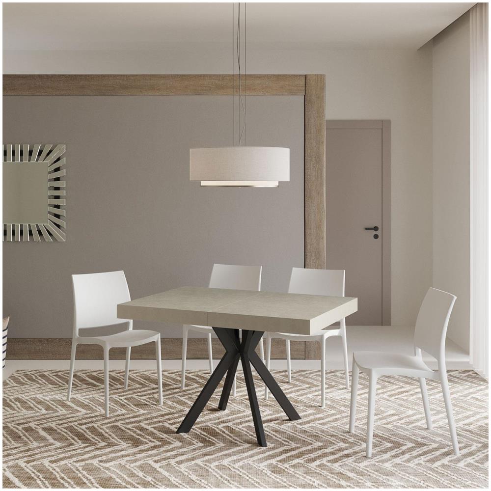 Tavolo allungabile 90x120/224 cm Dolcezza cashmere gambe antracite - Foto 2