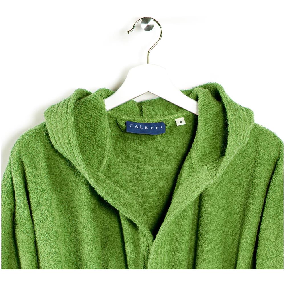 Accappatoio Con Cappuccio Spugnissima Minorca Junior In Cotone Colore Verde Misura 6-8 Anni - Foto 3