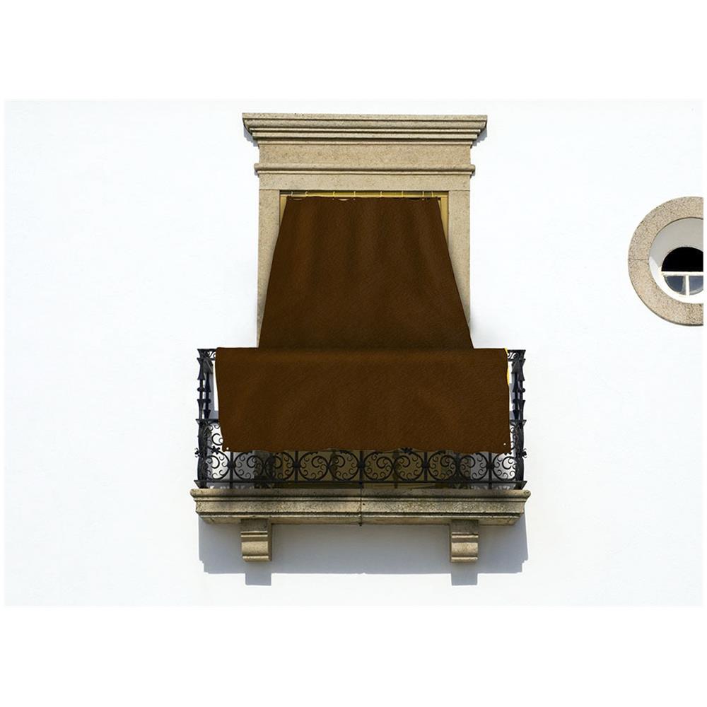 Tenda Da Sole A Caduta Per Esterno Balcone Casa Telo Ombra Modello Tinta Unita 145x300 Marrone - Foto 2