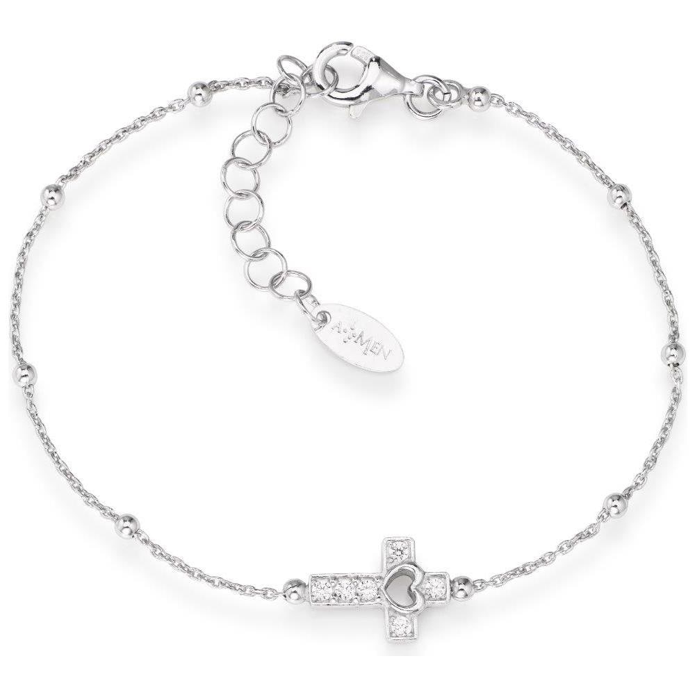 Bracciale In Argento 925 - Collezione Prega, Ama - Colore Rodio - Misura Unica - Foto 1