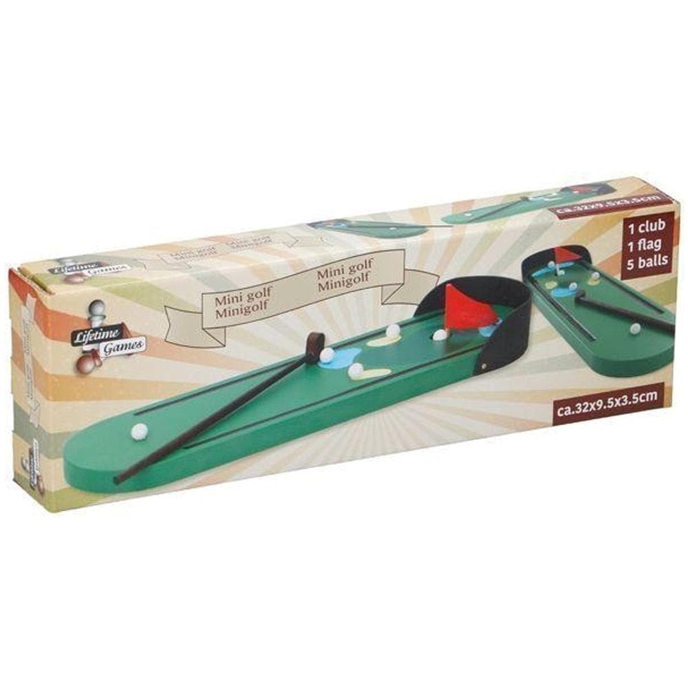 Set Mini Golf Gioco Da Tavolo Scrivania In Legno Con Mazza E Palline 32x9x3cm - Foto 2