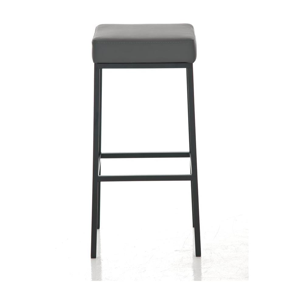 Sgabello Bar Montreal Imbottito In Similpelle I Sgabello Panchetto Design Cucina Bar I Sgabello Bancone Alt. 80 CM Grigio Metallo Nero - Foto 2
