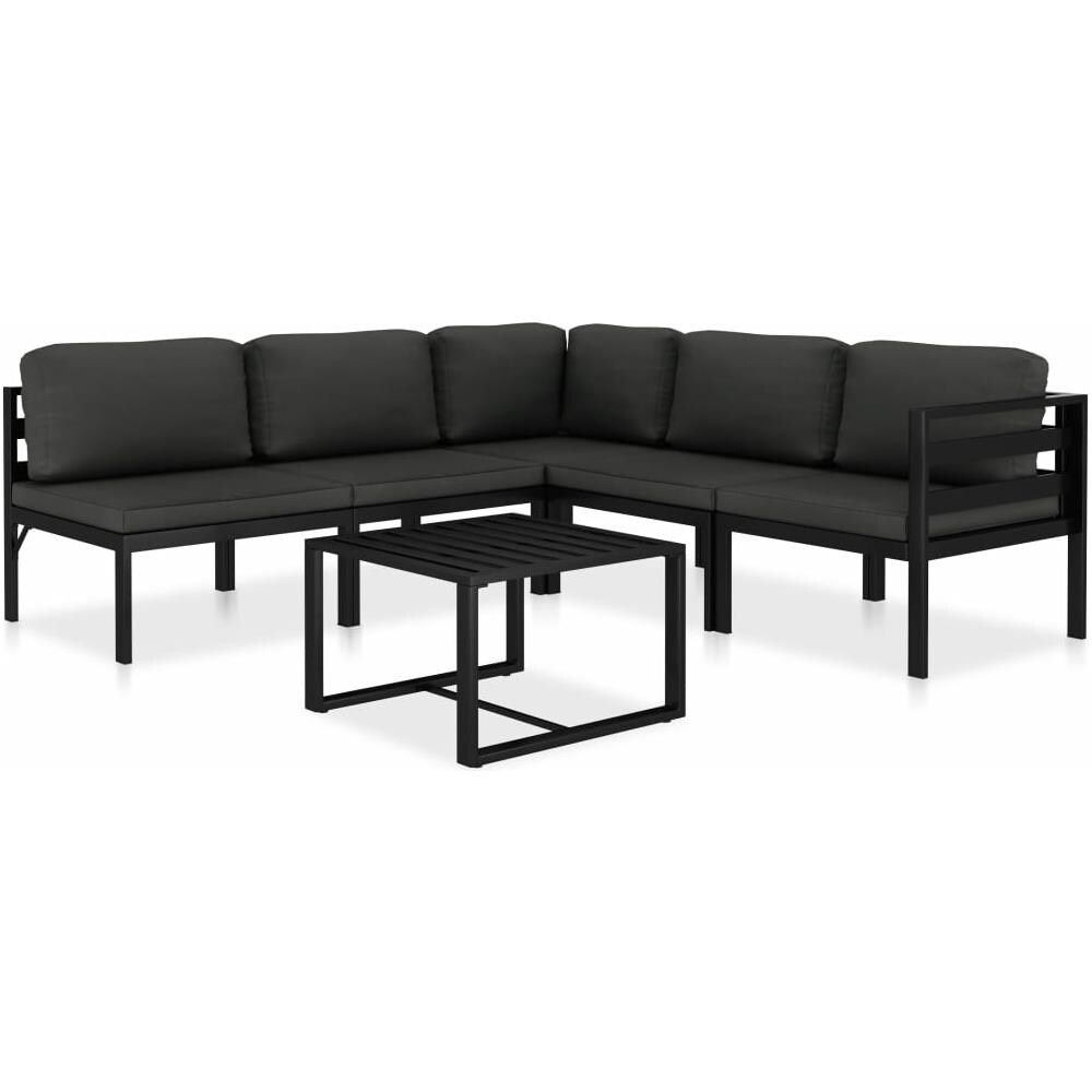 Set Divani Da Giardino 6 Pz Con Cuscini In Alluminio Antracite - Foto 1