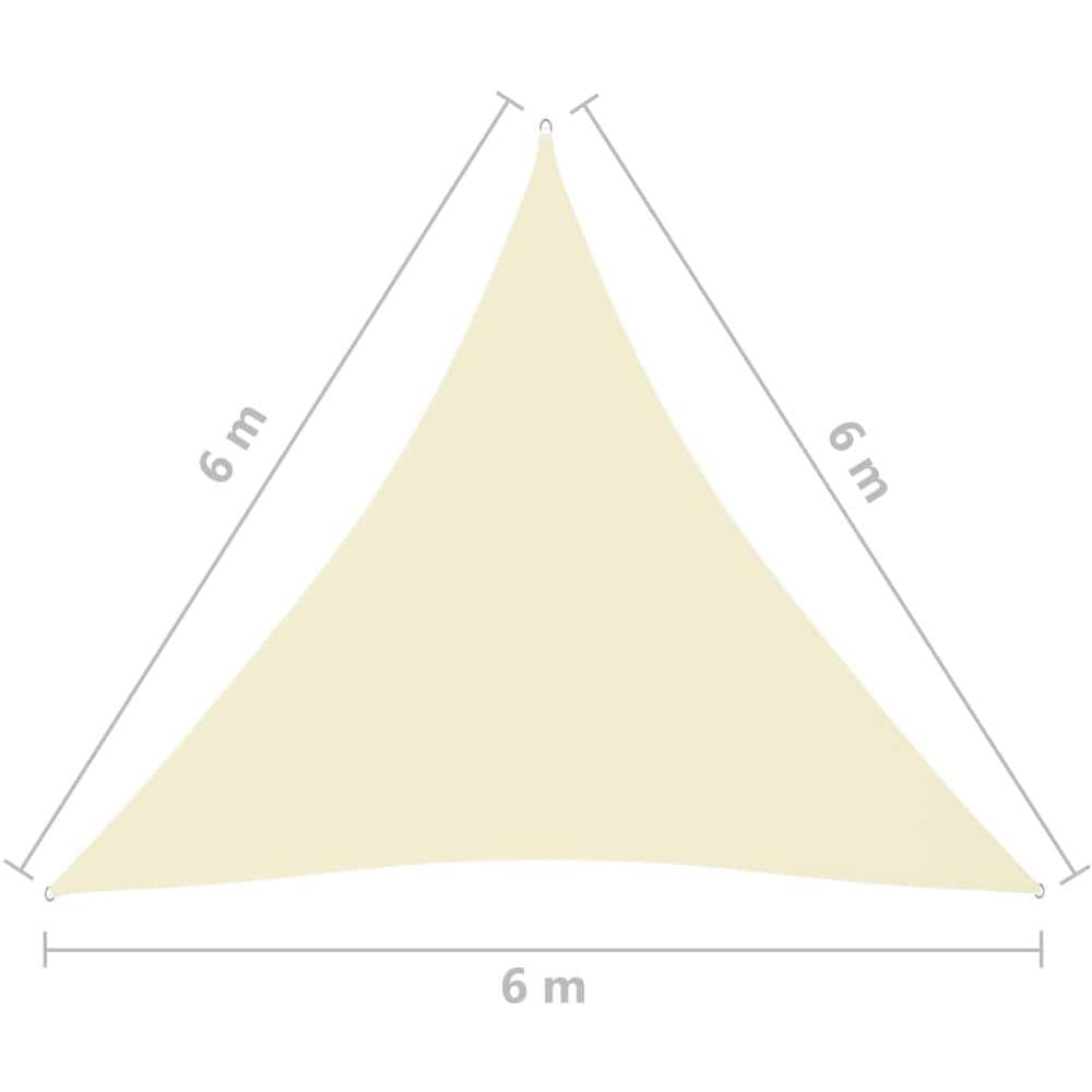 Parasole a Vela in Tessuto Oxford Triangolare 6x6x6m Crema - Foto 6