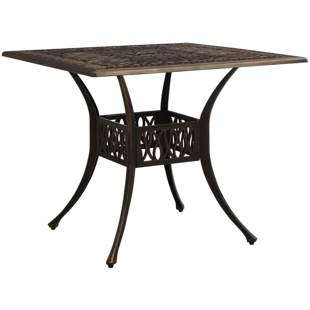 Tavolo Da Giardino Bronzo 90x90x73 Cm In Alluminio Pressofuso - Foto 1