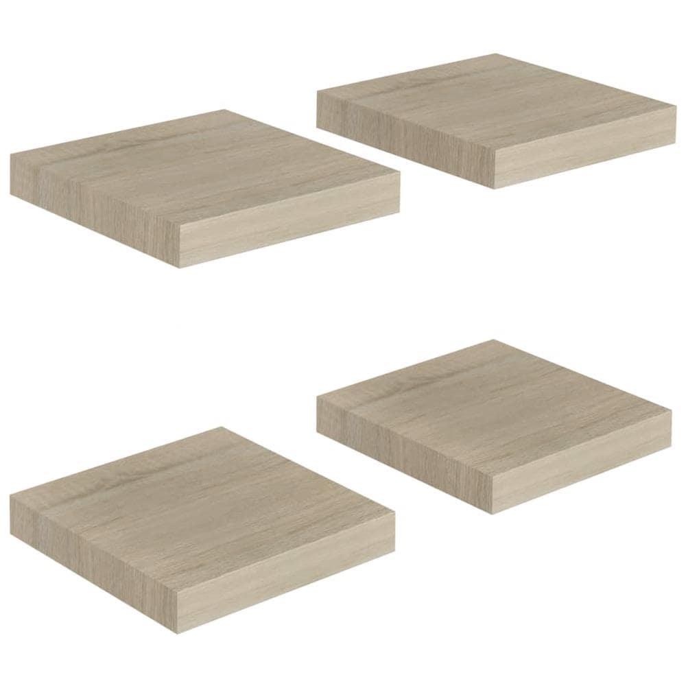 Mensole A Muro 4 Pz Rovere 23x23,5x3,8 Cm In Mdf - Foto 2