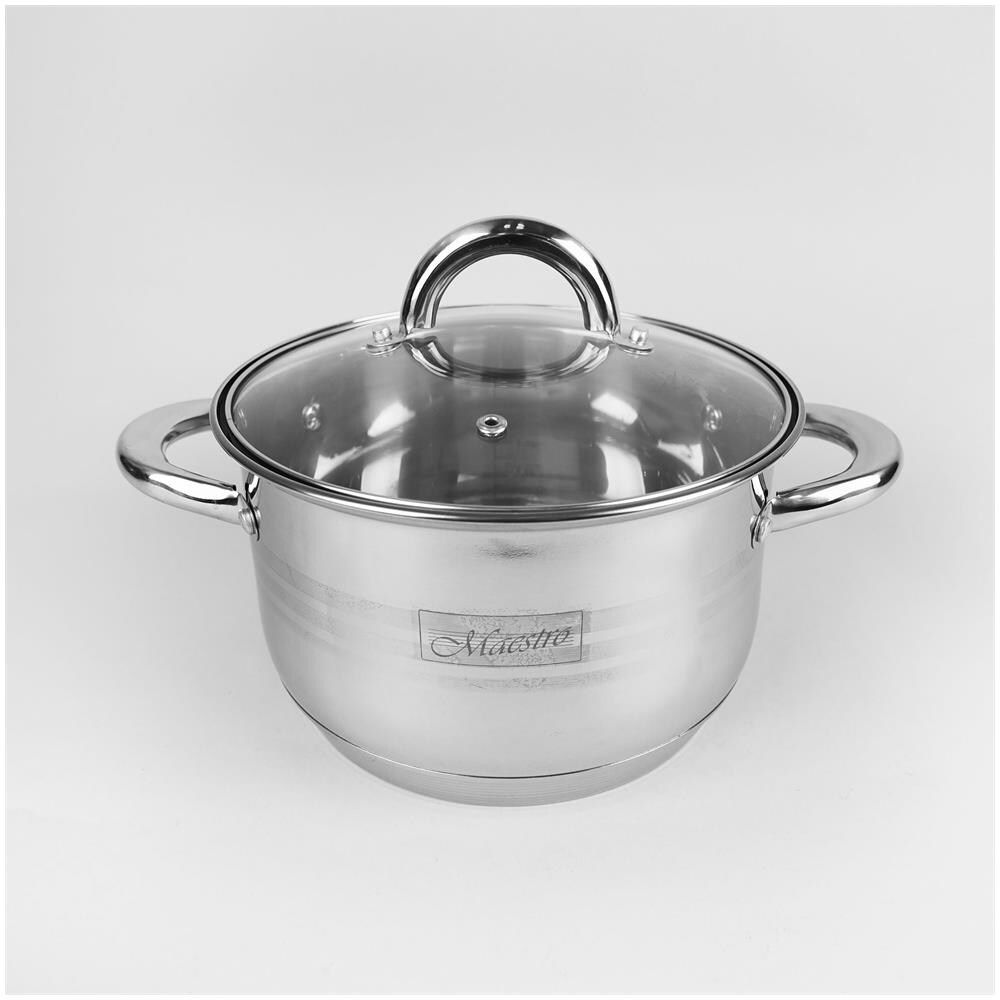 Mr-3513-6l Batteria Da Cucina In Acciaio Inossidabile, 6 Pezzi, Induzione, Coperchi Vetro Argento - Foto 2