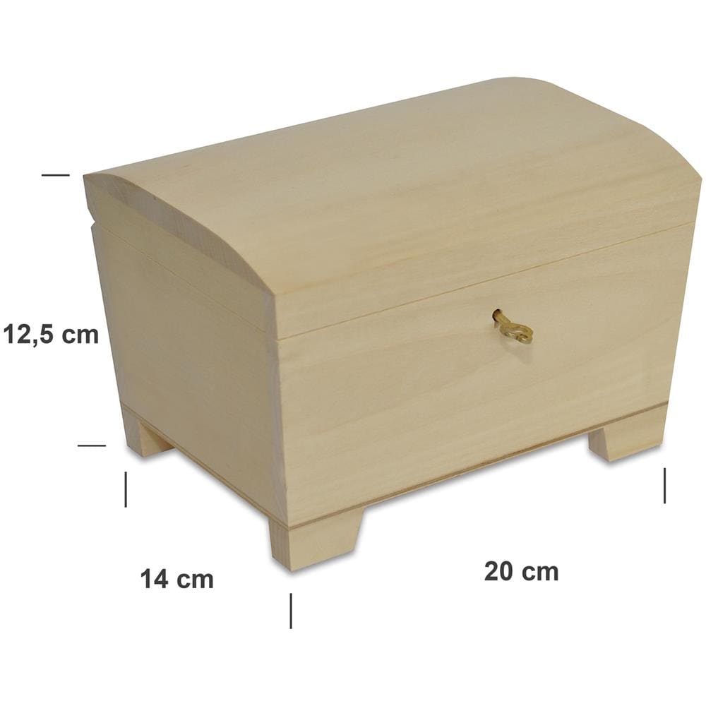 Grande Scatola In Legno Con Serratura | 20 X 14,5 X 11,7 Cm | Con Coperchio Arrotondato E Chiave | Scatole Cassetta Conteniore Portaoggetti Portagiochi Cofanetto | Perfetta Per Decoupage - Foto 5