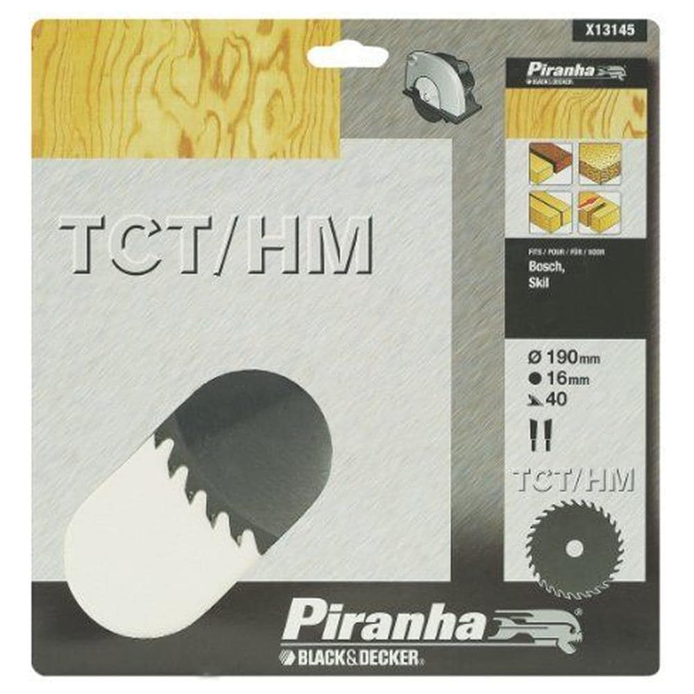 Lama X13145-xj Piranha Mm 190 40denti Tct/hm Black+decker - Foto 1