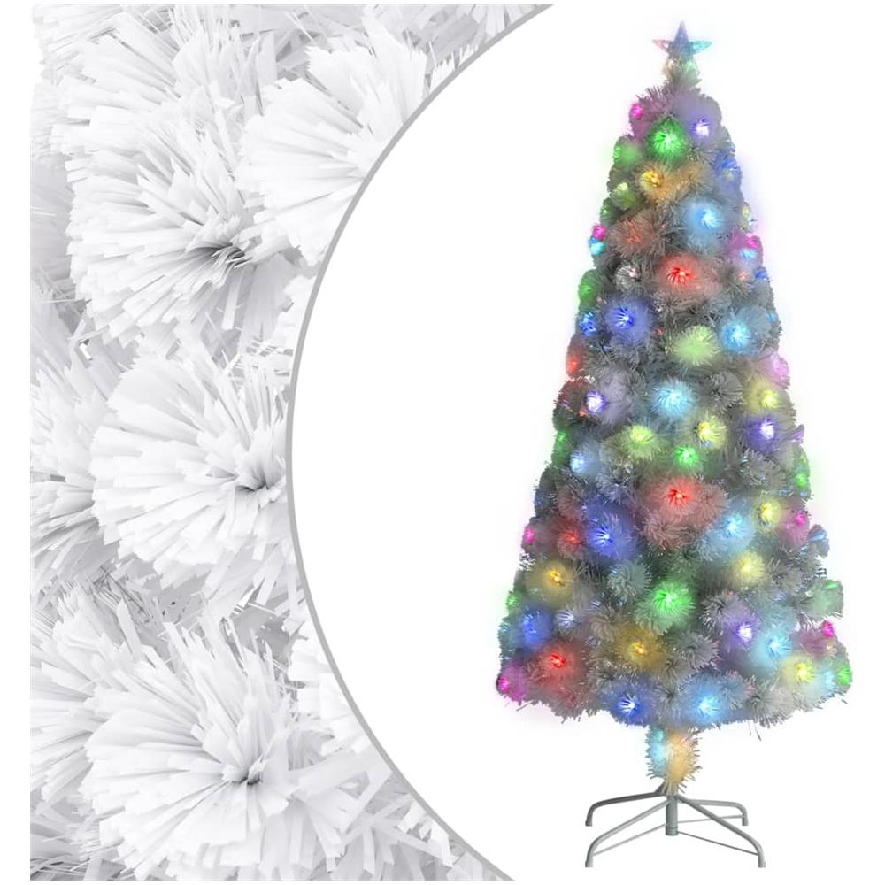 Albero Natale Artificiale Con Led Bianco 150 Cm In Fibra Ottica - Foto 1