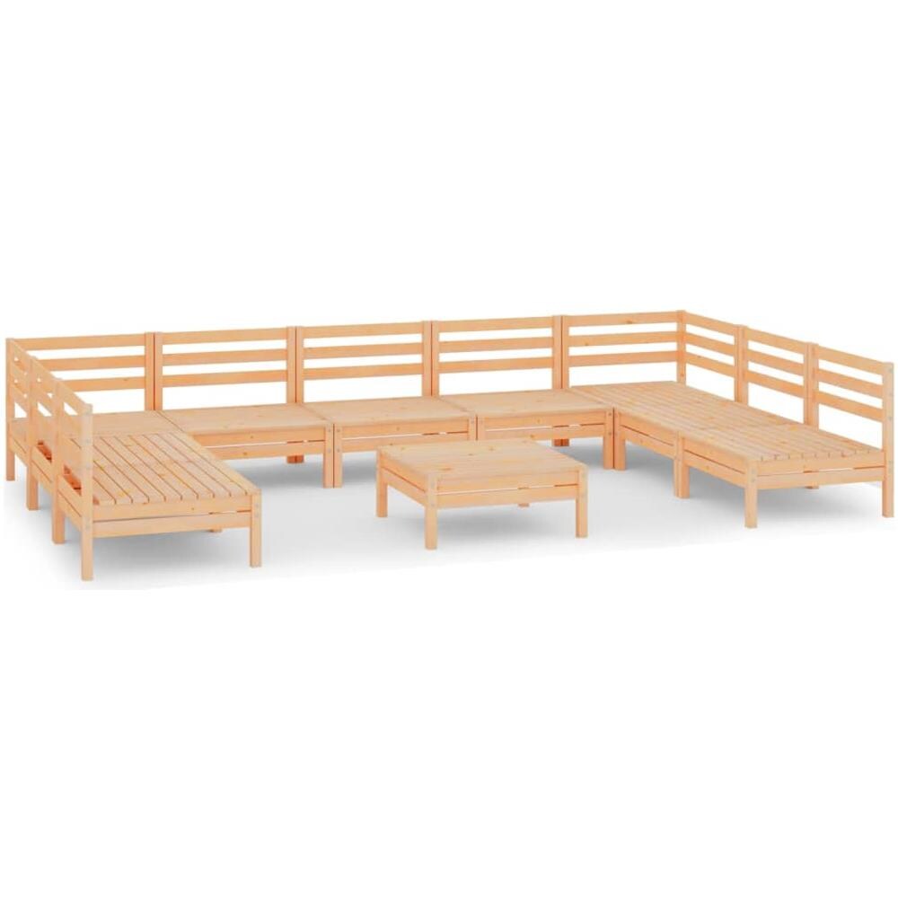 Set Salotto da Giardino 10 pz in Legno Massello di Pino - Foto 2