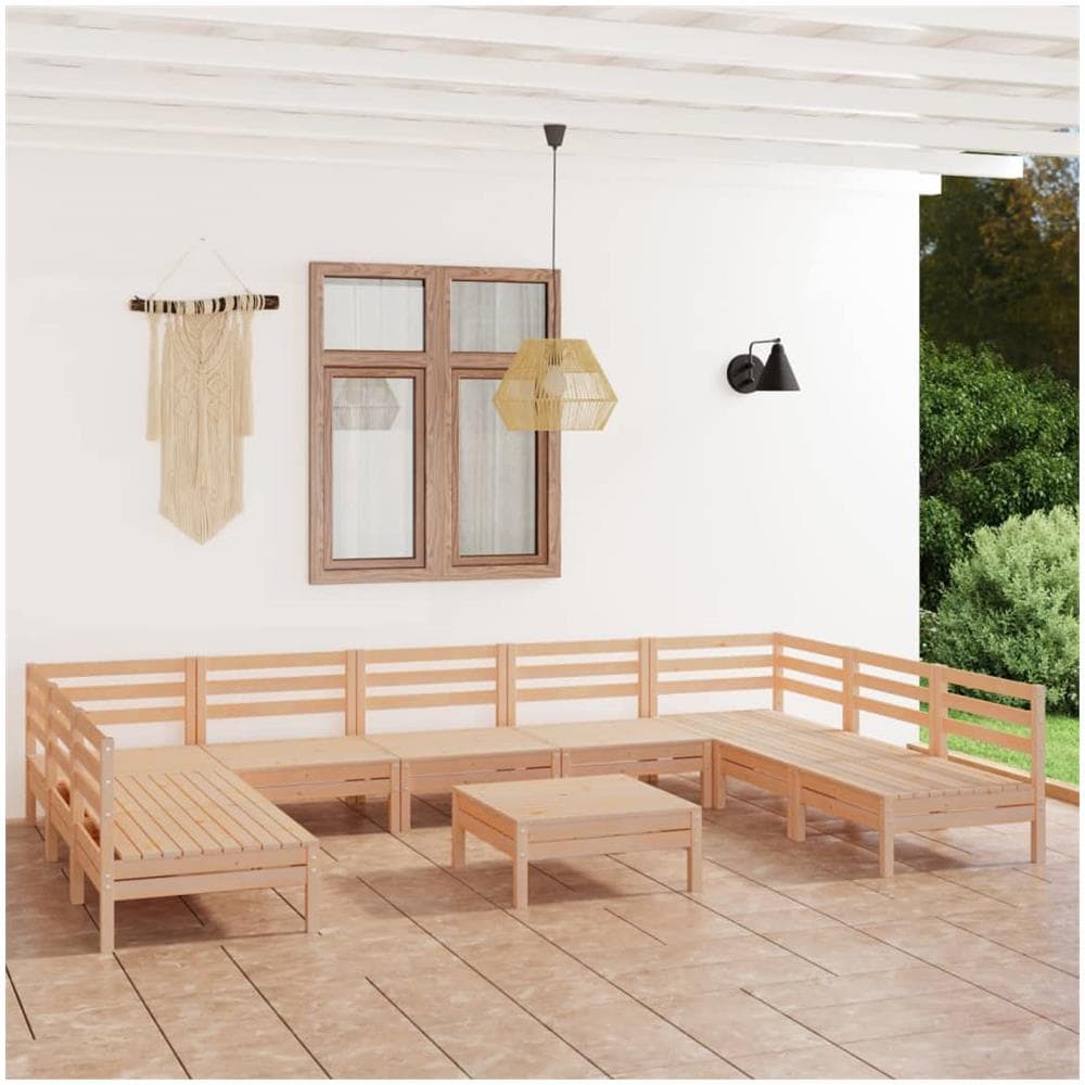 Set Salotto da Giardino 10 pz in Legno Massello di Pino - Foto 1