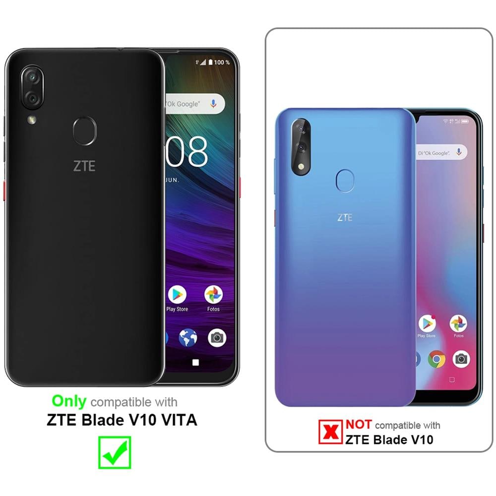 Custodia Compatibile Con Zte Blade V10 Vita In Bruno Caffè - Coperchio Protettiva Con Chiusura Magnetica, Funzione Stand E Tasca Per Le Carte - Foto 2