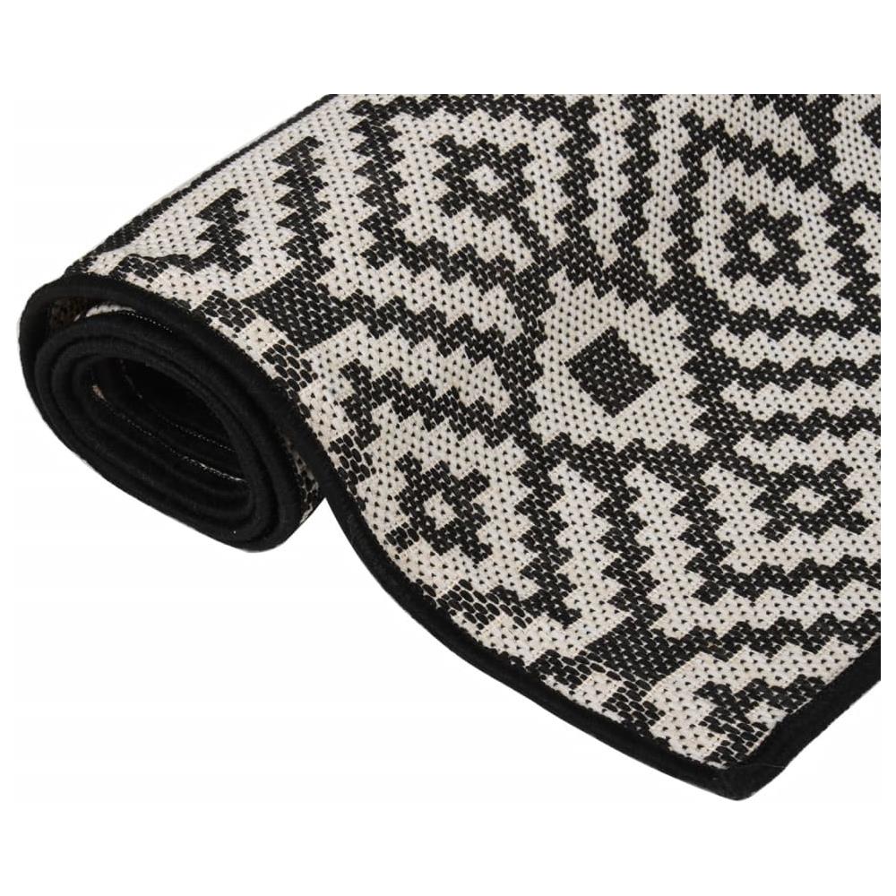 Tappeto Da Esterni A Tessitura Piatta 80x150 Cm Strisce Nere - Foto 3