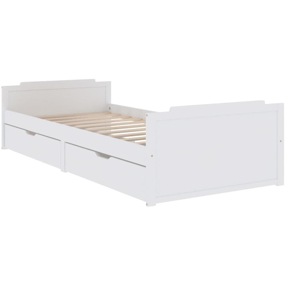 Giroletto Bianco con Cassetti Legno Massello di Pino 90x200cm - Foto 3