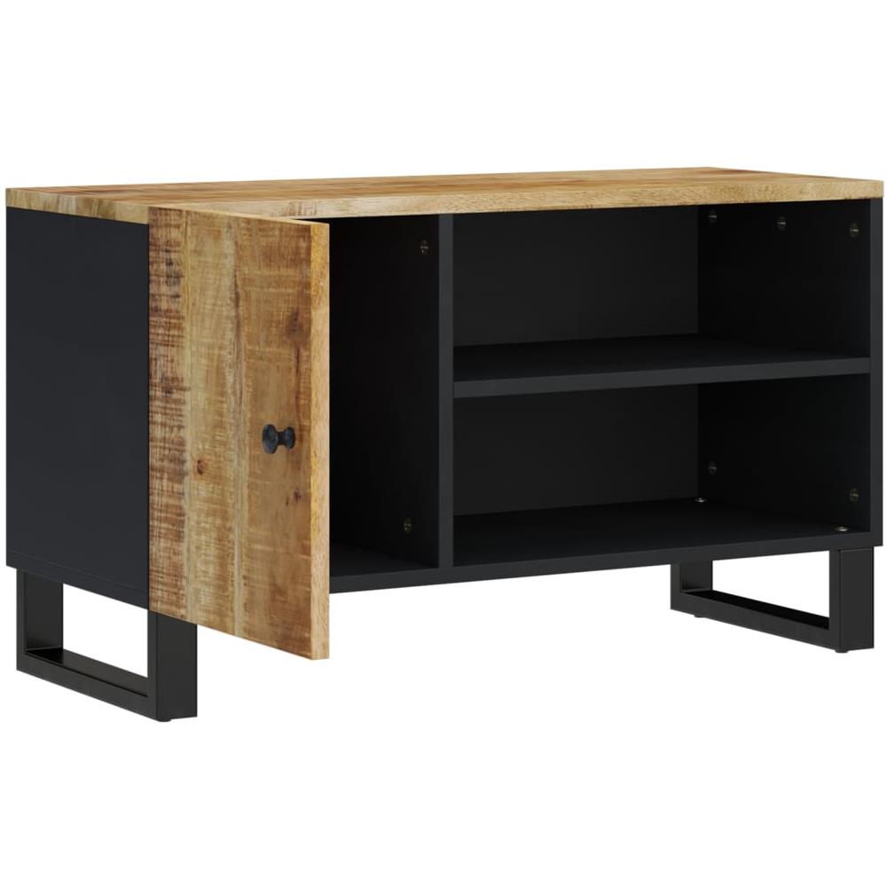 Mobile Tv 80x33x46cm Legno Massello Mango E Legno Multistrato - Foto 2