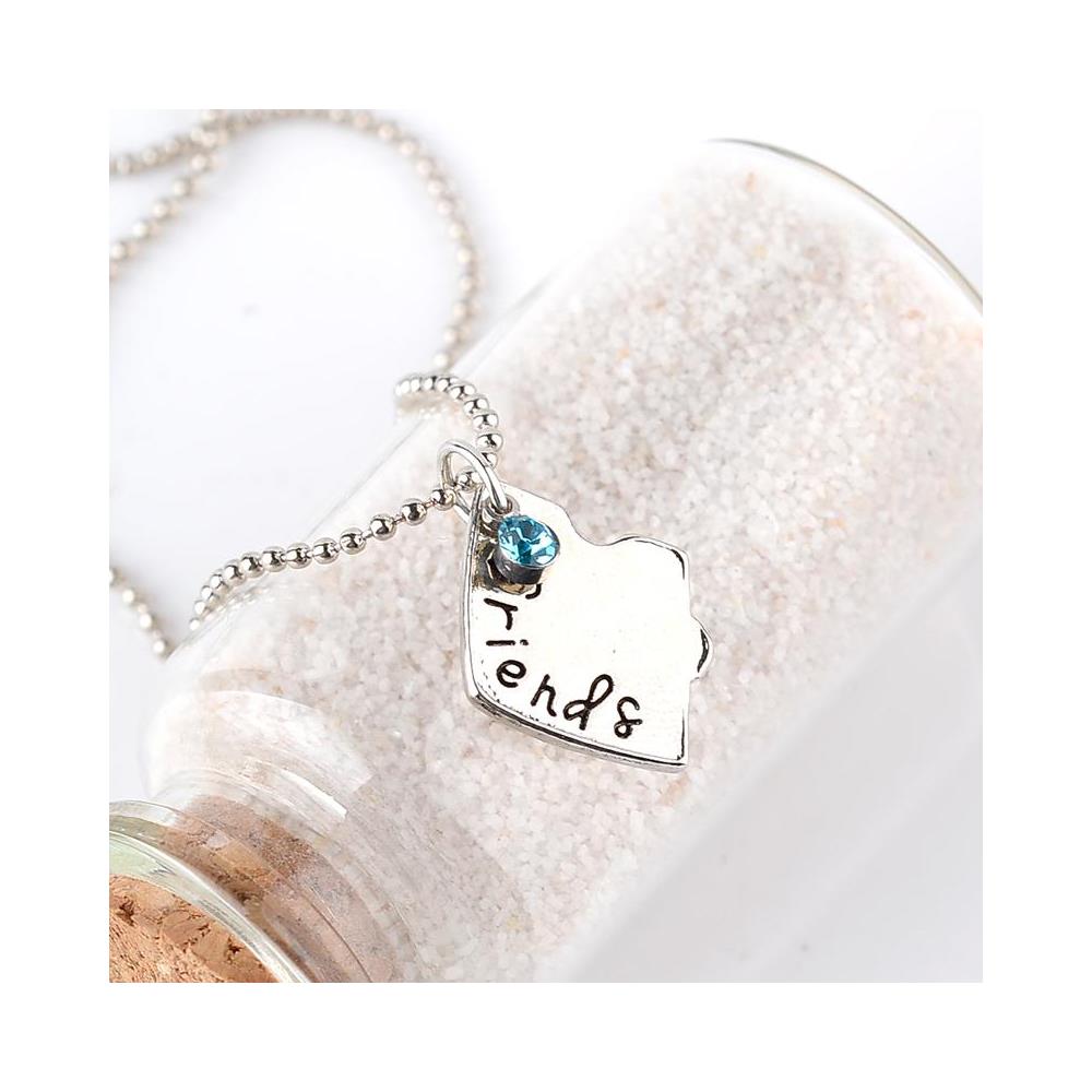 Collana Puzzle Cuore ""best Friends Forever"" 3 Pezzi Argento In Lega Di Zinco - Foto 2