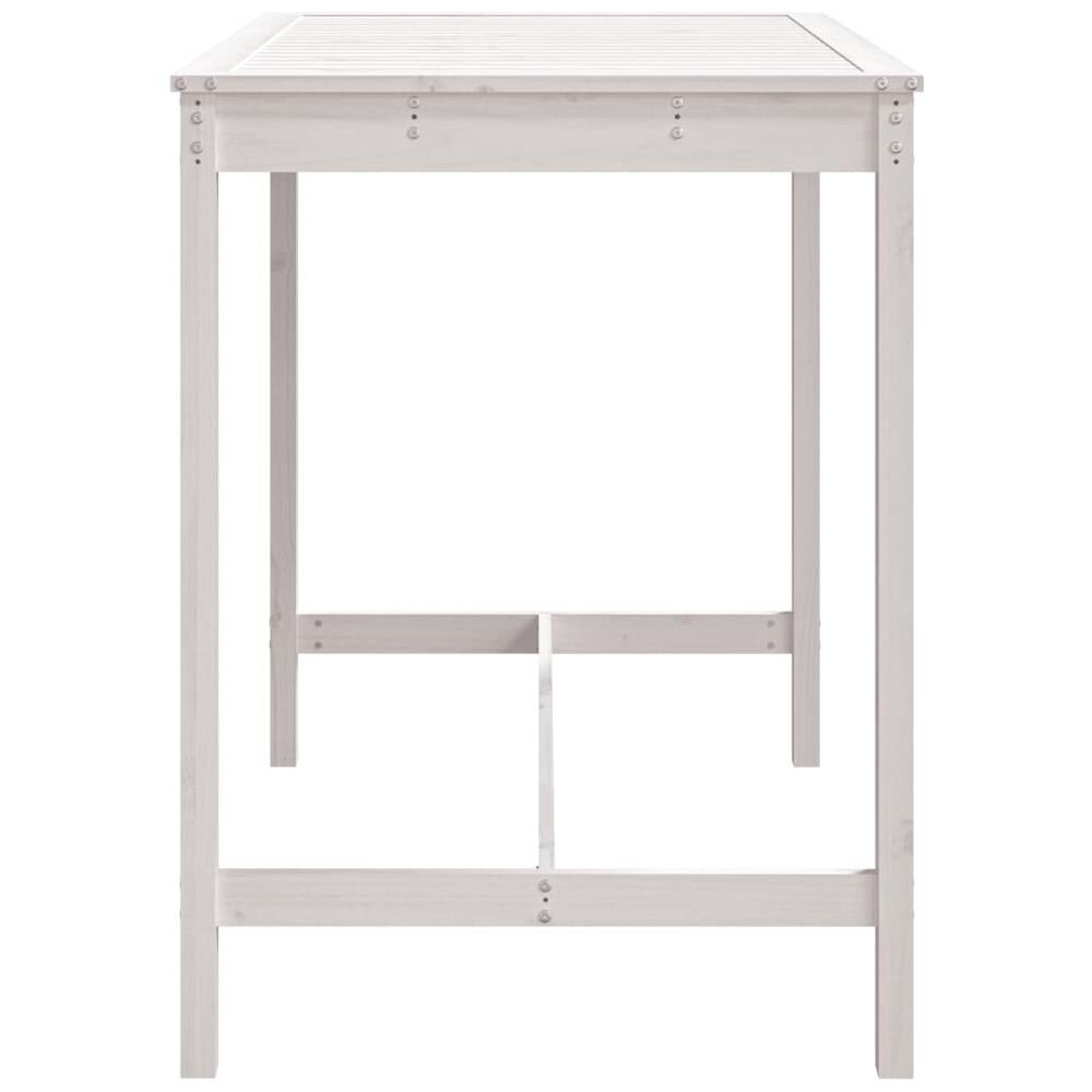 Tavolo Da Giardino Bianco 121x82,5x110cm Legno Massello Di Pino - Foto 2