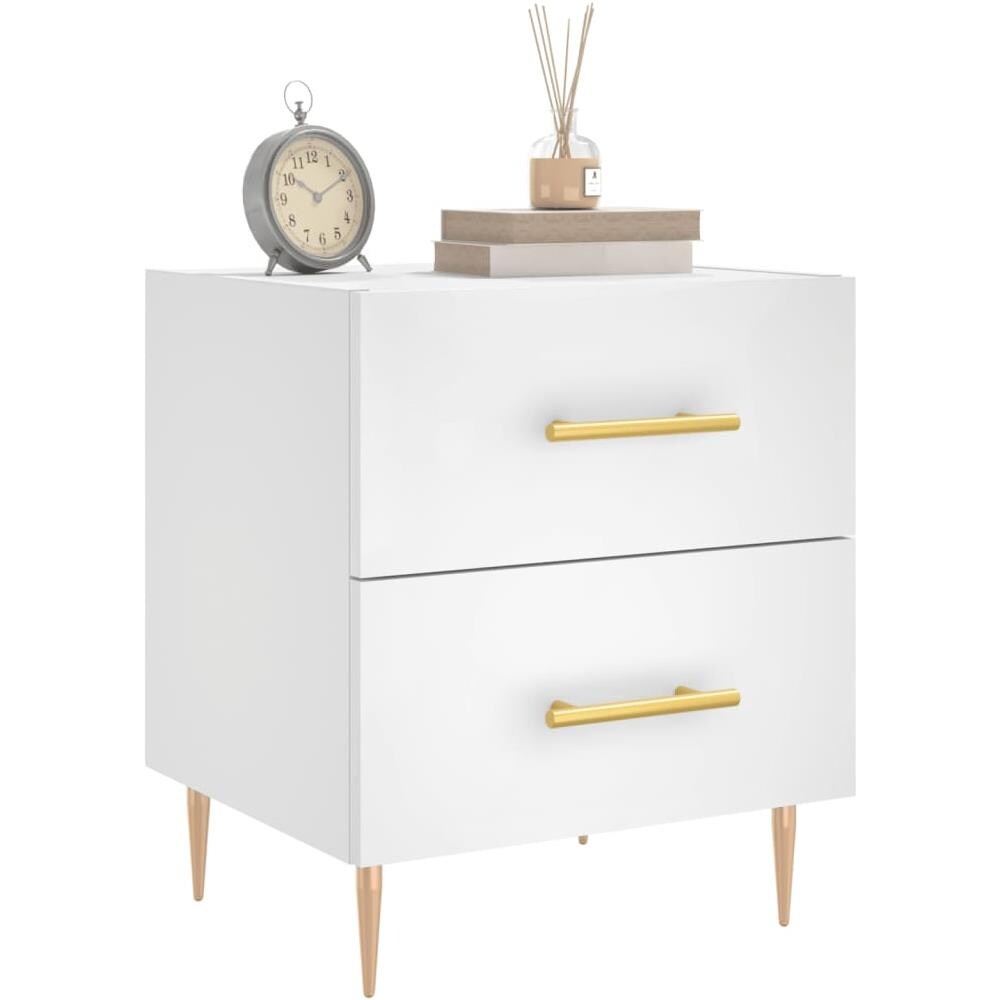 Comodini 2 Pz Bianchi 40x35x47,5 Cm In Legno Multistrato - Foto 2