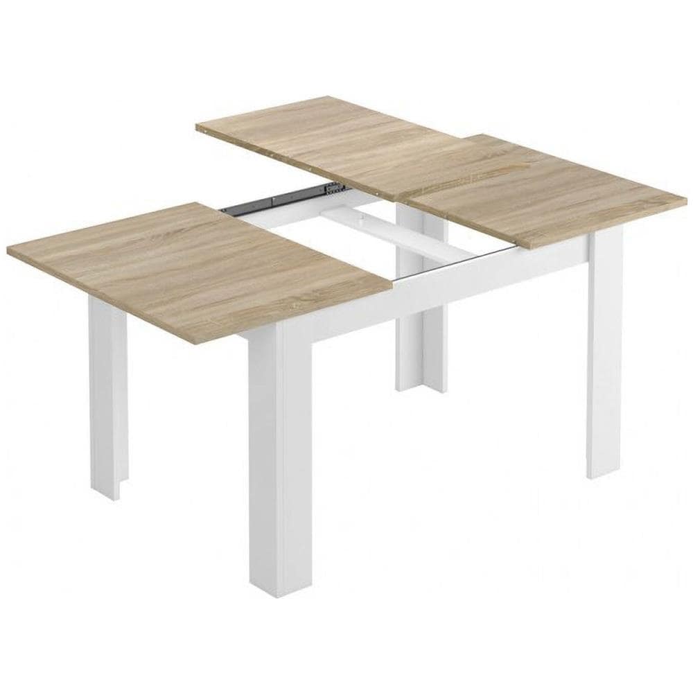 Tavolo Allungabile Midland, Consolle Estensibile Per Sala Da Pranzo, Tavolo Apribile Da Cucina Con Prolunga, 140/190x90h78 Cm, Rovere E Bianco - Foto 2