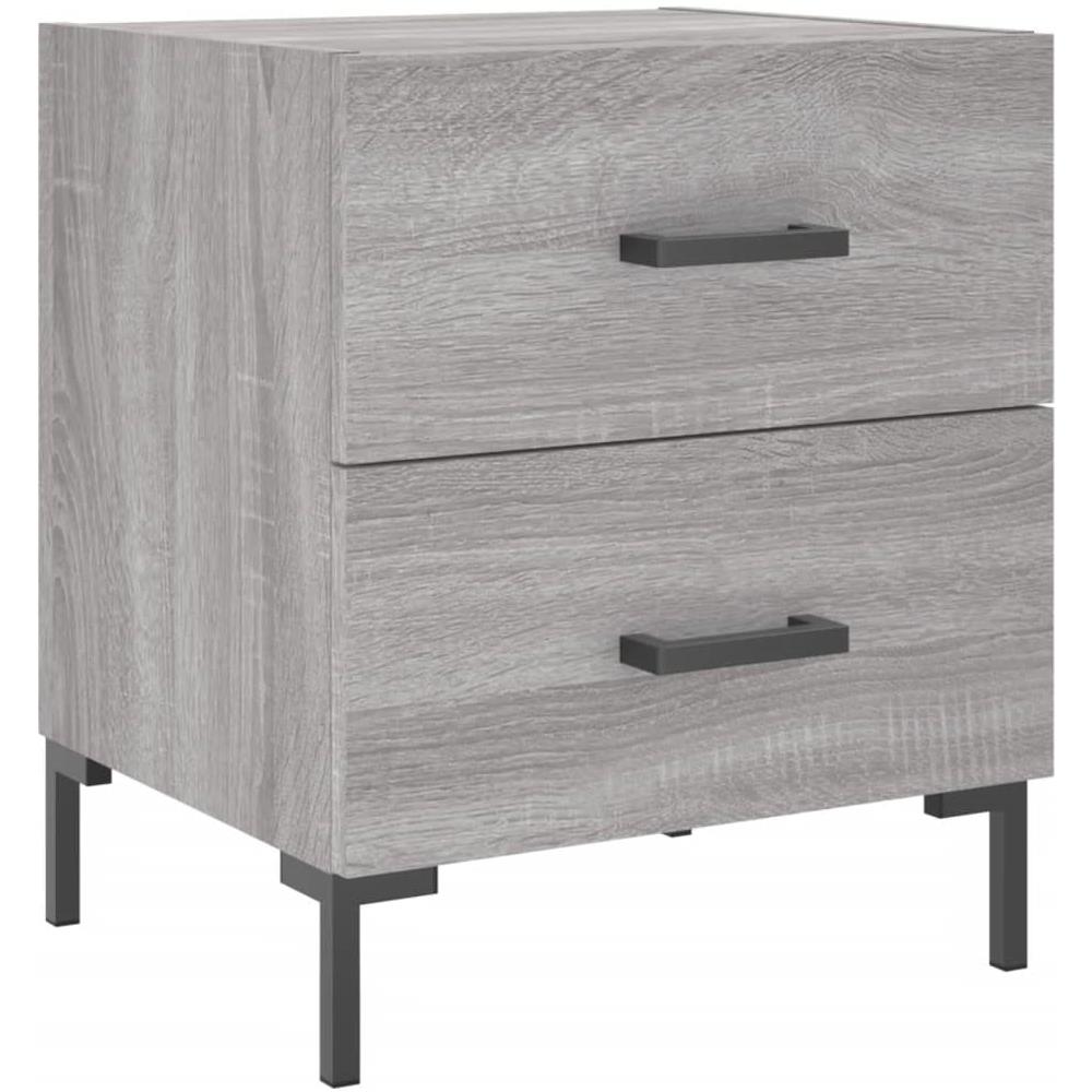 Comodino Grigio Sonoma 40x35x47,5 Cm In Legno Multistrato - Foto 2