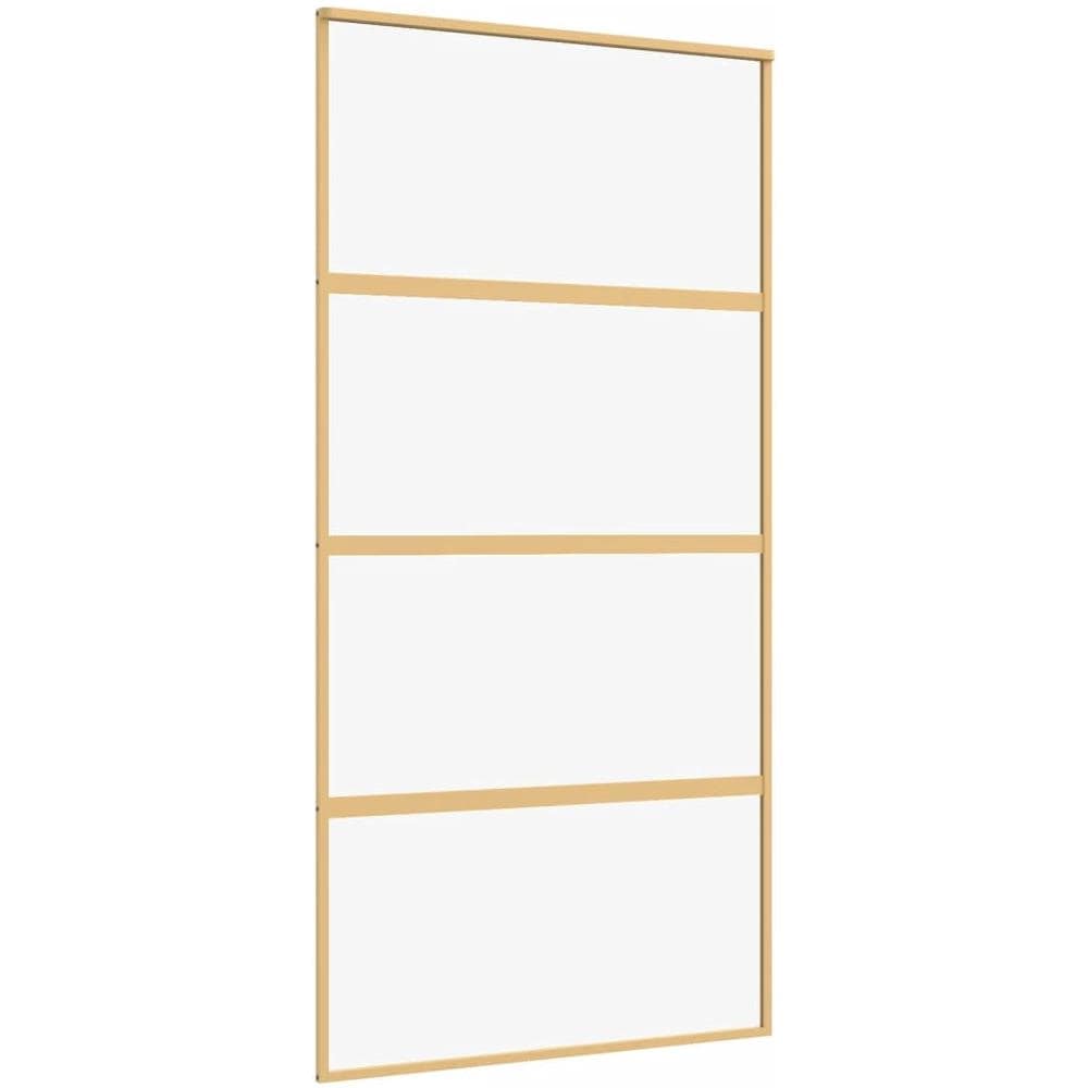Porta Scorrevole Oro 102,5x205 Vetro Trasparente Esg Alluminio - Foto 2