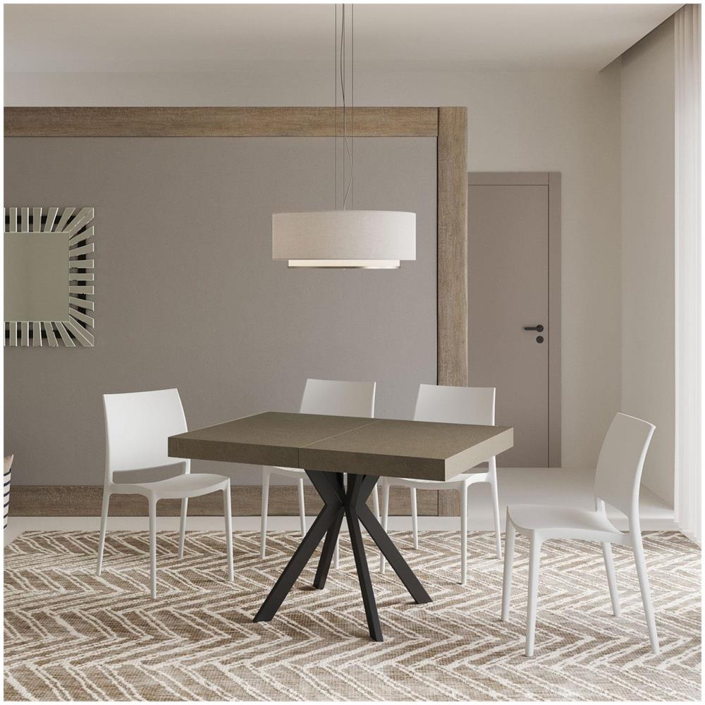 Tavolo allungabile 90x120/224 cm Dolcezza tortora gambe antracite - Foto 2