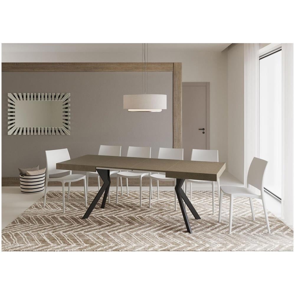 Tavolo allungabile 90x120/224 cm Dolcezza tortora gambe antracite - Foto 4