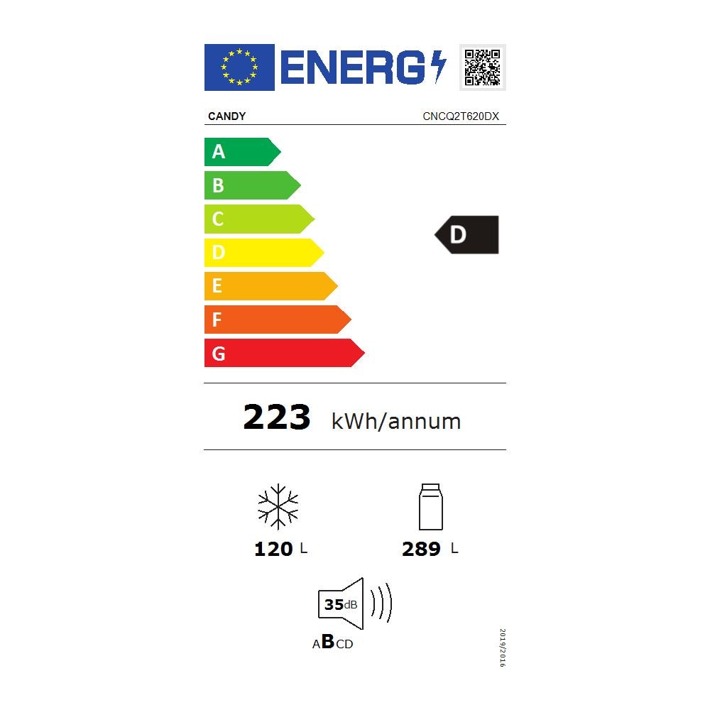 Frigorifero Combinato CNCQ2T620DX Total No Frost Classe D Capacità Netta 409 Litri Colore Acciaio Inox - Foto 3