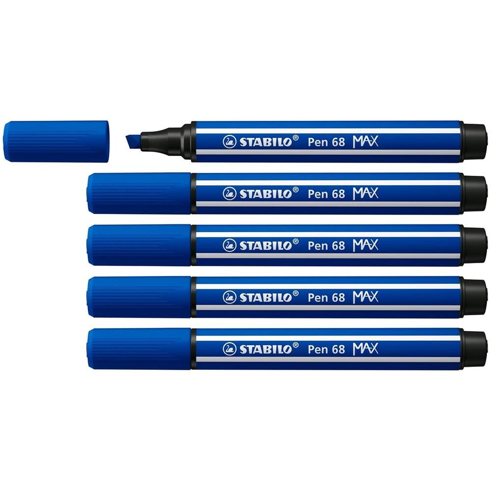 Pen 68 MAX - Pennarello Premium a tratto doppio (1 + 5 mm) - Confezione da 5 - Blu Oltremare - Foto 1