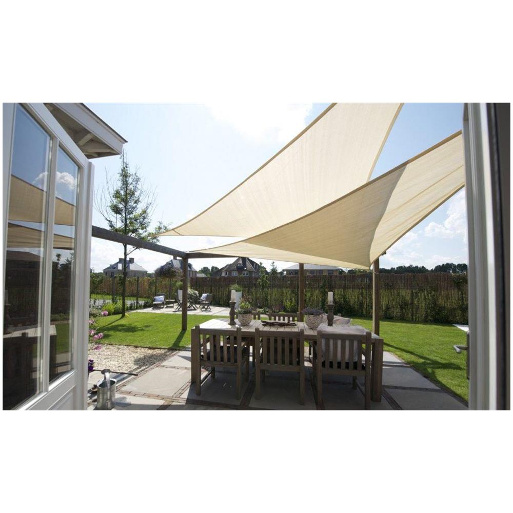 Vela ombreggiante impermeabile 3x3x3m Beige - Soluzione per ombrelloni da giardino - Foto 10