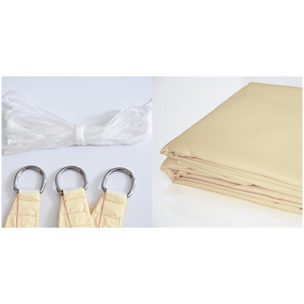 Vela ombreggiante impermeabile 3x3x3m Beige - Soluzione per ombrelloni da giardino - Foto 2