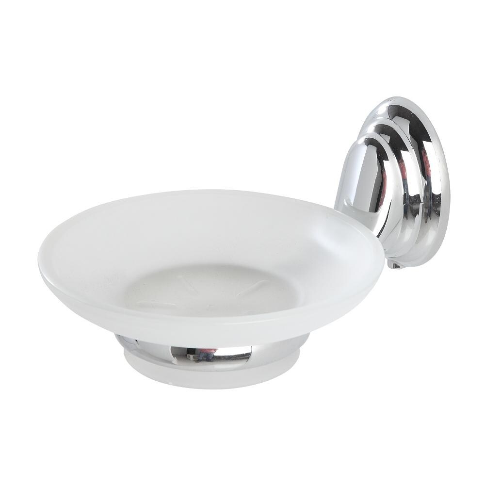 Portasapone in acciaio cromo e vetro satinato linea Facile - Foto 1